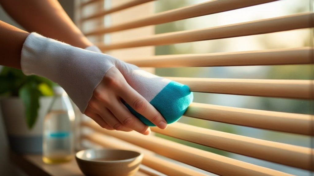découvrez l’astuce de grand-mère simple et efficace pour nettoyer vos stores avec une seule chaussette et les rendre impeccables comme neufs. essayez cette méthode rapide et économique !