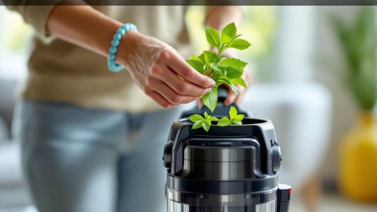 découvrez l'astuce surprenante de cette femme : en plaçant des feuilles de menthe fraîche dans son aspirateur, elle parfume toute sa maison pour plusieurs jours. essayez cette méthode simple et naturelle pour un intérieur toujours frais !