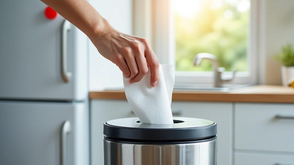 découvrez l’astuce ingénieuse de cette grand-mère qui place du papier absorbant au fond de sa poubelle. une solution simple et efficace pour garder votre poubelle propre, à laquelle on ne pense pas toujours !