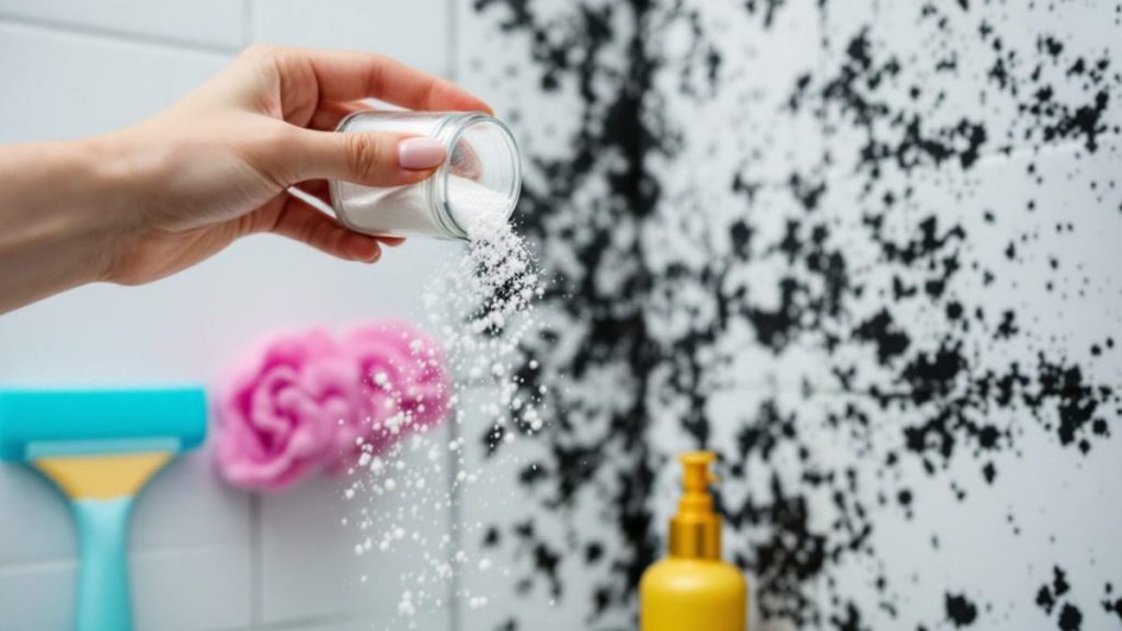 découvrez une astuce efficace et naturelle pour éliminer rapidement les moisissures noires dans la douche grâce à une poudre blanche, sans frotter ni utiliser de javel toxique. résultats visibles en seulement 10 minutes !