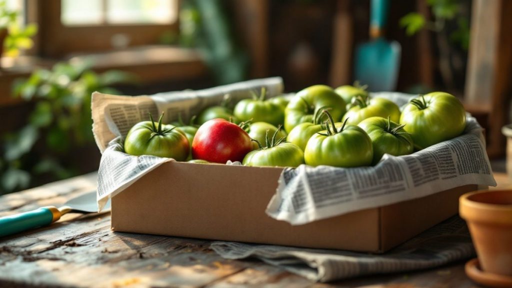 découvrez la méthode conseillée par les agronomes pour faire mûrir vos tomates vertes à l’intérieur avant les premières gelées : la technique simple du papier journal associé à une pomme pour des tomates rouges et savoureuses même hors du potager.